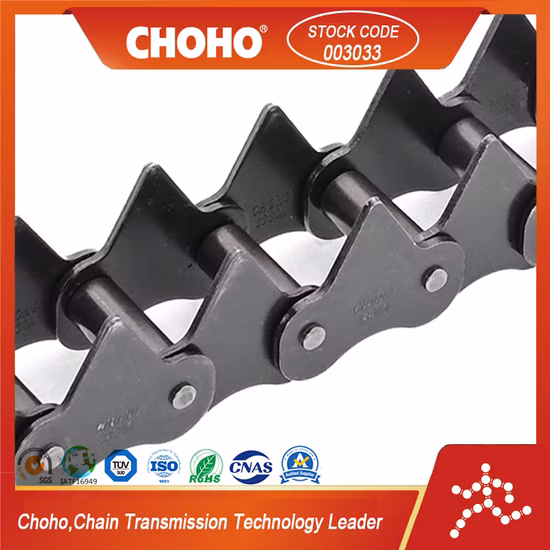 GS38 3322 3330t 3358 Película de acero inoxidable Transmisión agrícola Cadenas de rodillos de sujeción de elevación de paso corto