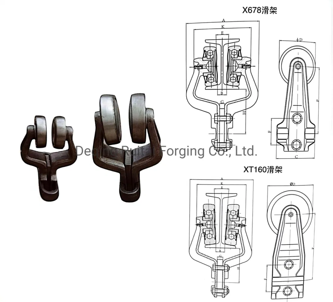 Drop Forged Overhead Conveyor Bracket Trolley X458 Chain with Forged Machinery Part